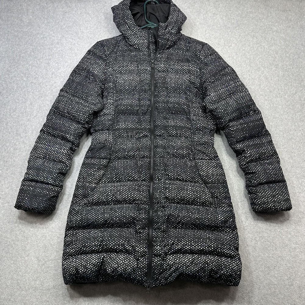 The North Face Metropolis Parka Women Small Black Dot Print 550 Down Puffer Hood